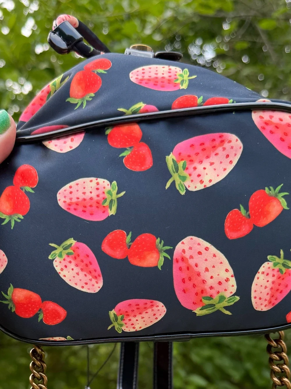 Kurt Geiger London Portobello Strawberry Print Small Backpack NWT